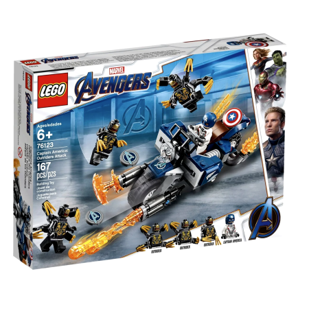 LEGO Super Heroes 76123 Kapitan Ameryka: Atak Outriderów Marvel